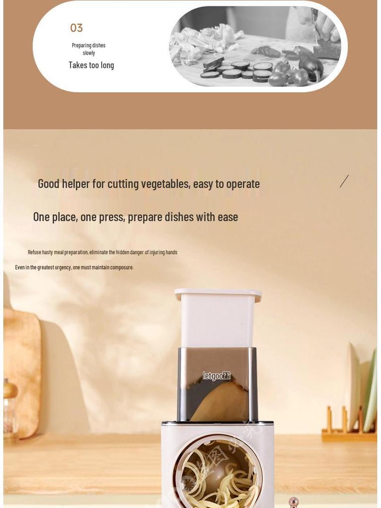 Electric Multifunctional Vegetable Cutter & Grater for Potatoes and Carrots