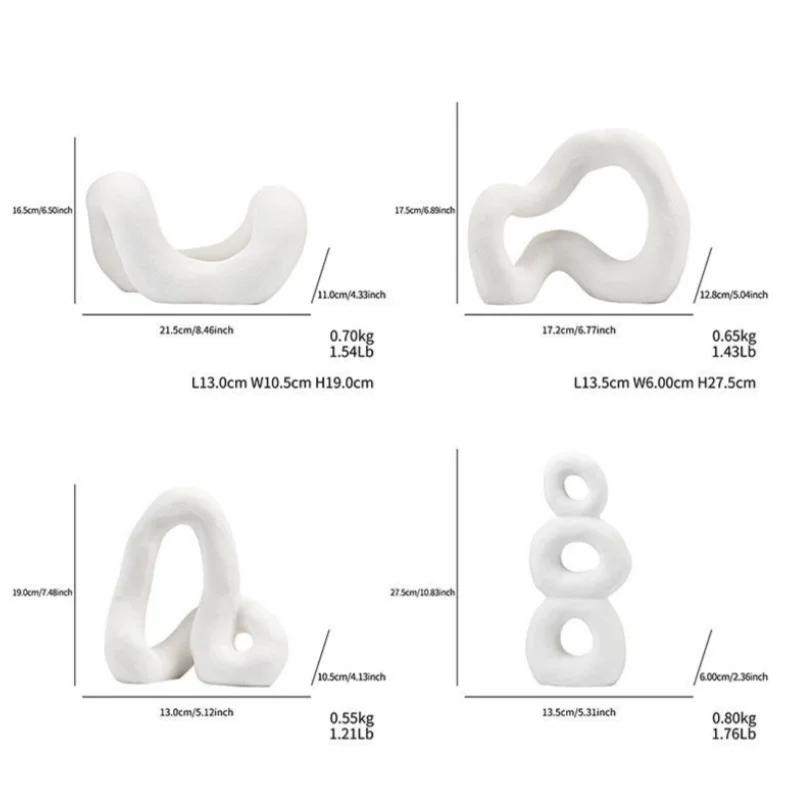 Ceramiczne Rękodzieło Geometrycznie Wygięta Fajka Abstrakcyjna Pusta Krzywa Figurki Dekoracyjne Akcesoria do Dekoracji Domu