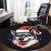 1PC Christmas Wolf Office Round Area Rug,  Mat Suitable ForOffice, Under Office Chairs Bedroom Living Room Home Decor, Room Deco