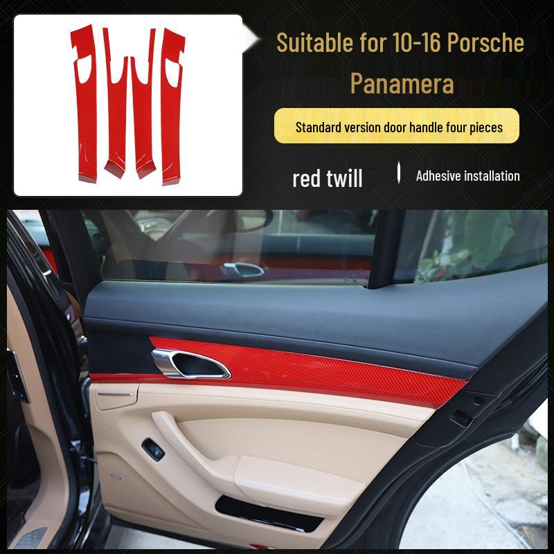 Carbon Fiber Panel Decor Sticker for 10-16 Panamera Front Passenger Side - Imitation Peach Wood