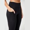 Women's Black High Waist Double Pocket Leggings