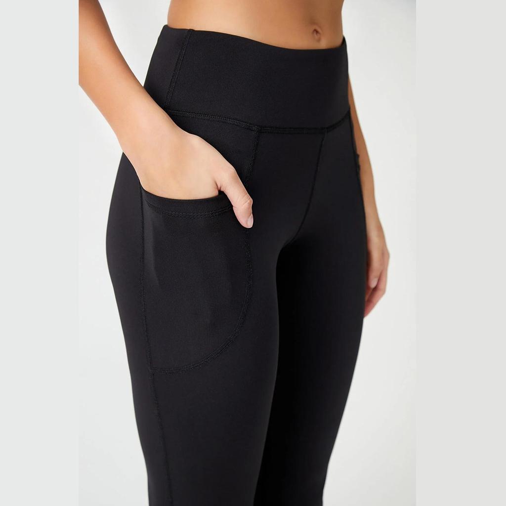 Women's Black High Waist Double Pocket Leggings