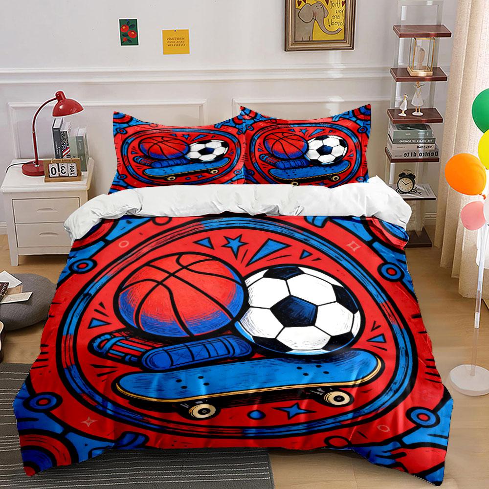 Sports Combo Set For Outdoors Soft Comfortable Duvet Cover Bedding Set Included 1*Duvet Cover & 2*Pillowcases, Gift