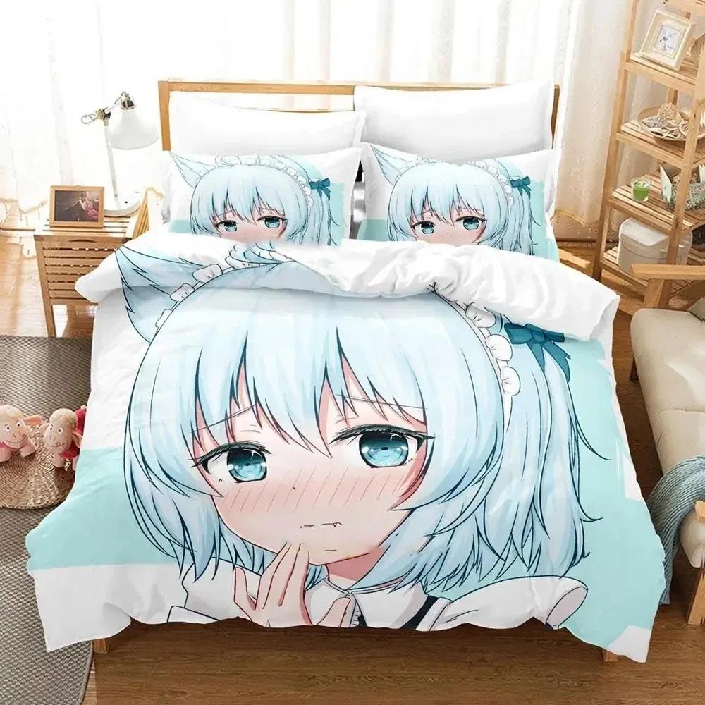Anime Redo of Healer 2/3pcs Beding Set Young Boys Young Girls Twin Quen Sized Dimensions Soft Duvet Cover Pilowcase Bed Children Kids Adult People