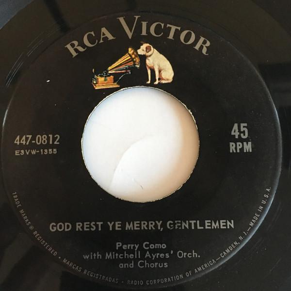 7inch Record PERRY COMO  God Rest Ye Merry Gentlemen  Ther 4470812 RCA VICTOR US Pop Used