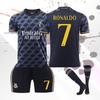 2324 Real Madrid Blue Away Jersey 10 Modric 7 Vincius 5 Varane Football Kit
