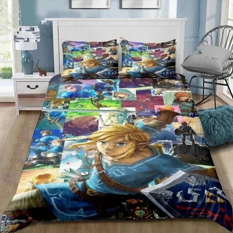 3D Cartoon Zeldas Series Bedding Set Duvet Cover Bed Set Quilt Cover Pillowcase Comforter King Queen Size Boys Adult Bedding Set