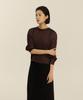 Nogseob Glossy Curve Blouse_Brown
