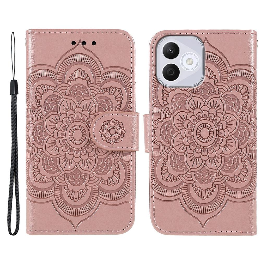 For Honor 400 Lite Case PU Leather Mandala Imprinted Design Wallet Phone Cover