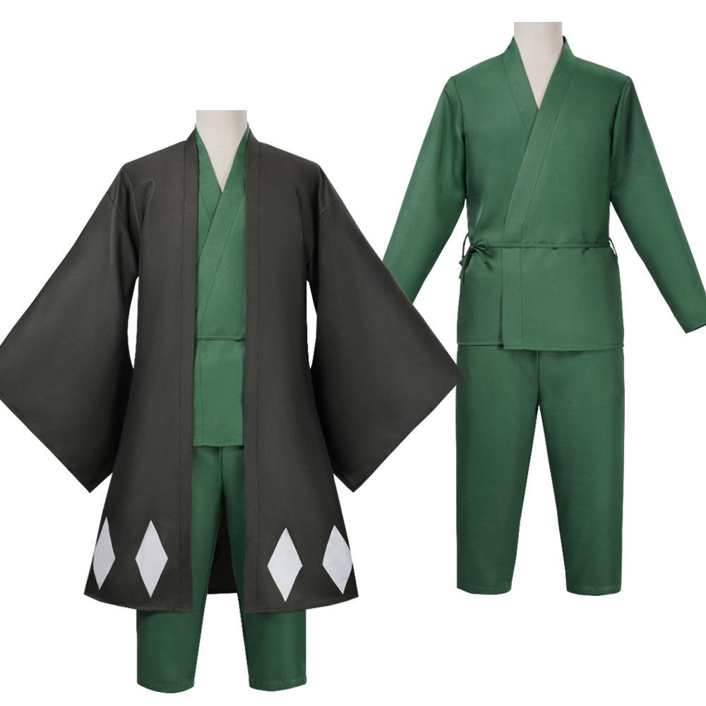 Horké Anime Bleach Cosplay Urahara Kisuke Gotei 13 Kostým Kimono Uniforma Plášť Vrchní díl Kalhoty Klobouk Oblek Pro Halloween Karnevalovou Párty
