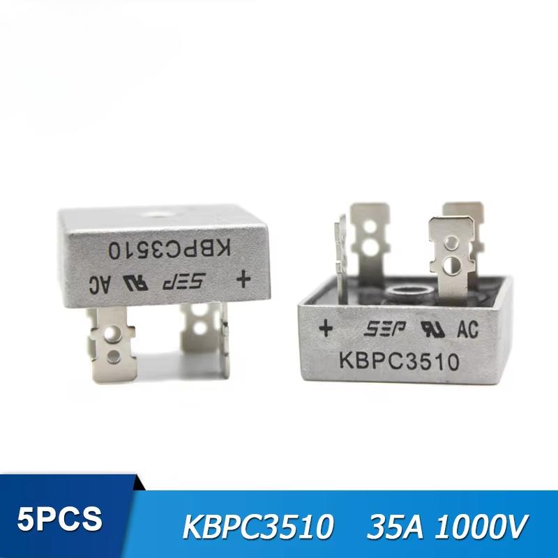 5 stk Brorettlikterdiode KBPC5010 KBPC1010 KBPC1510 KBPC2510 KBPC3510 Likrettere 10A 15A 25A 35A 50A