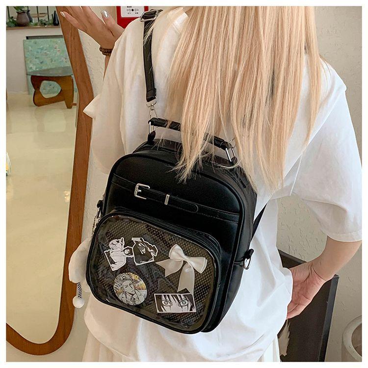 New Original Niche Design Girl Ulzzang Ita Bag Women Fashion Casual Backpack Preppy Style One Shoulder Crossbody Handbag 27X24X12CM 4850₽