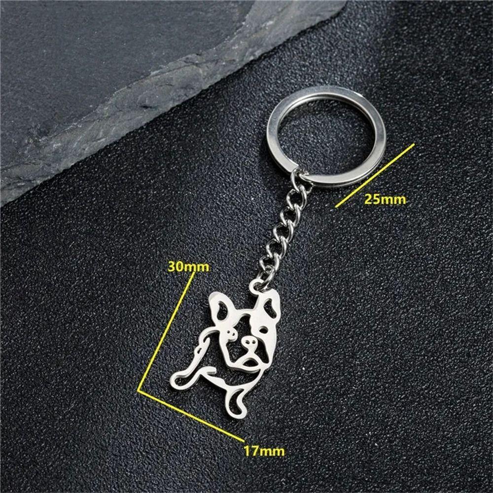 Animal Keyring Dog Pendant Keyring Stainless Steel Pet Memorial Keychain Dog Keychain Bag Jewelry