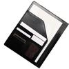 Business Folder Organizer PU Leather Card Holder for Documents File Office Supplies Black