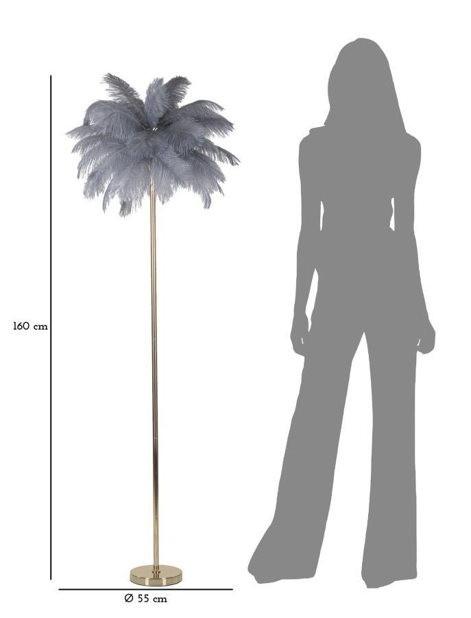 Floor Lamp Palm Gray Cm Ø 55X160