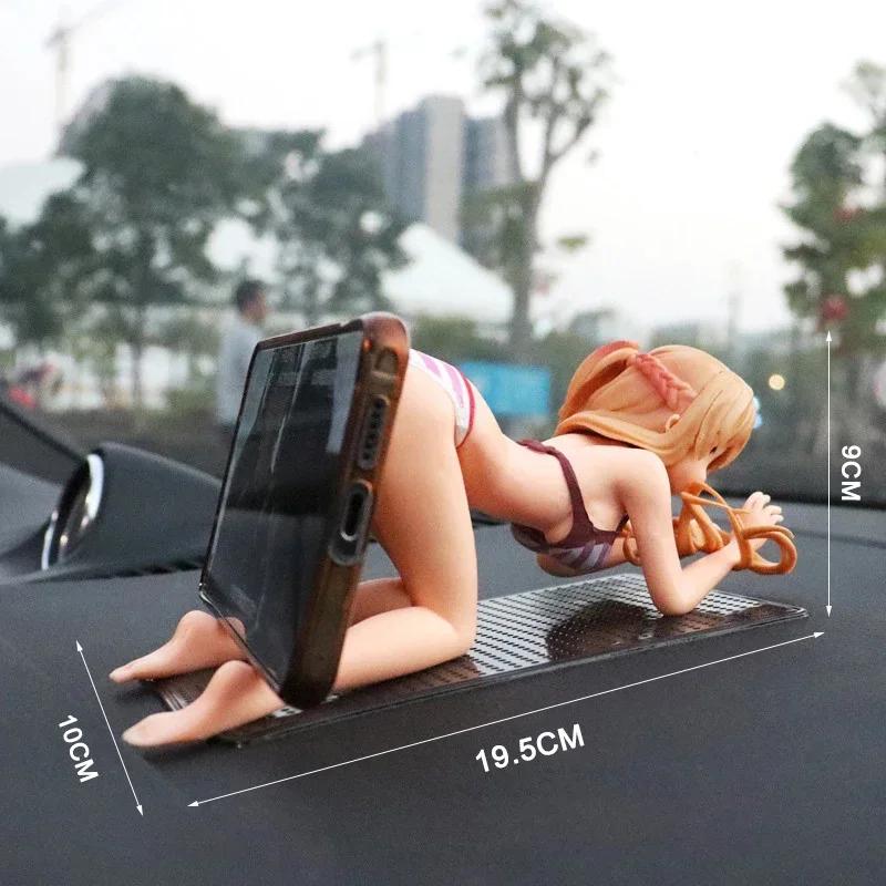 Japanese Cute Car Decor Anime Figure Phone Holder Air Vent Mount Dancing Character Bikini Bunny Girl Dashboard Ornament