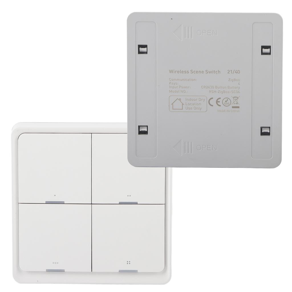 Drahtloser Szenenschalter Intelligenter 4-fach Panel Wandschalter Mobile Telefon APP Steuerung für ZigBee
