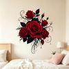 Valentine Rose Black Leaf Wall Sticker Self Adhesive Removable Sweet Flower Decal Shop Display Home Decor