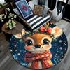 Cute Deer Round Area Rug,Carpet Rug for Living Room Bedroom Sofa Playroom Decor,Non-slip Floor Mat