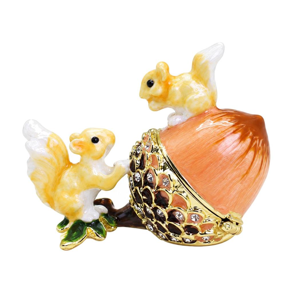 AcornShaped Jewelry Box Compact Squirrel Figurine Lightweight Collectible