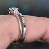 925 Sterling Silver Ring Set for Women Emerald Zircon Crystals Engagement Wedding Jewelry Glamour Gifts