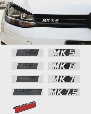 Lettres ABS 3D MK5 MK6 MK7 MK7.5 Emblème pour G-O-L-F Support de calandre de voiture Badge Autocollant Noir brillant Argent
