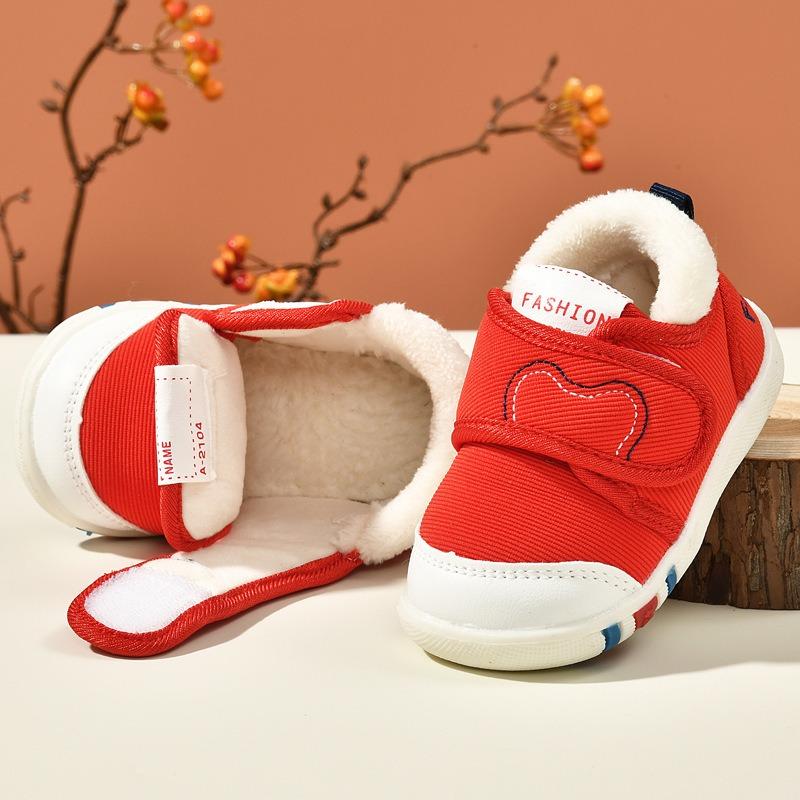 

Learning-to-walk shoes, cotton shoes 0–3 years old children s shoes, winter fleece-lined thickened shoes, soft sole learning-to-walk shoes 15 красный