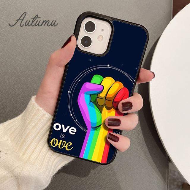 Gay Lesbian LGBT Rainbow Handyhülle für iPhone 11 12 13 14 Pro Max Mini X XR XS SE 2020 6S 7 8 Plus Samsung Galaxy S21 S22 Cover