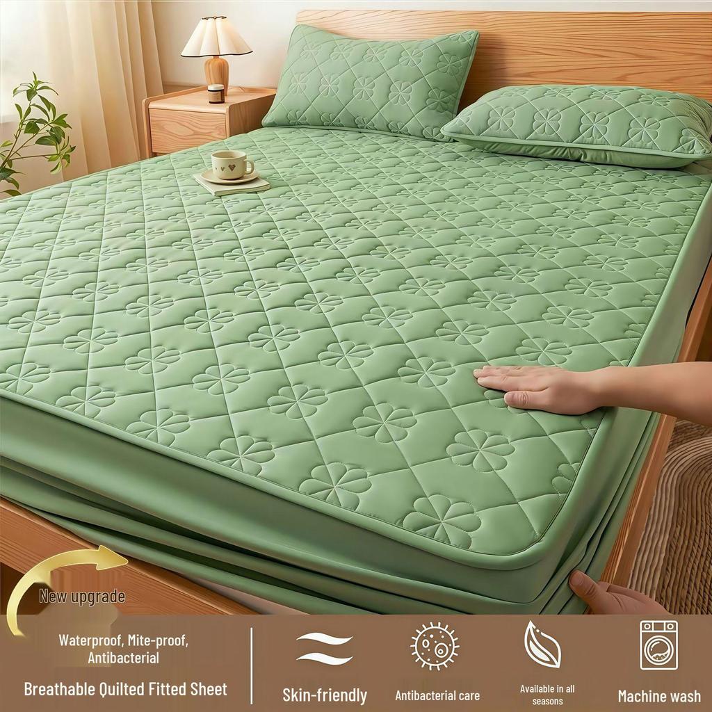 Wodoodporny Pikowany Ochraniacz na Materac Klasy A - Łóżko Podwójne, Oddychająca i Odporna na Wilgoć Narzuta