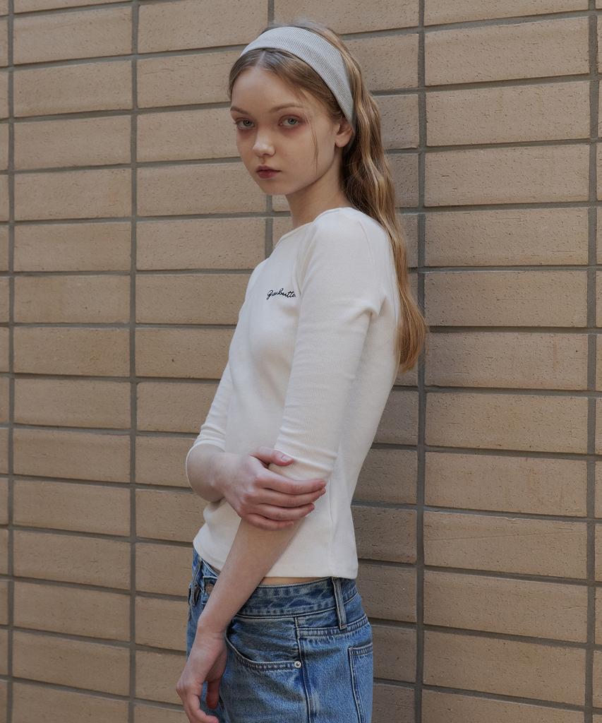 GREENBUTTER Three-Quarter Sleeve Tee (Ivory)
