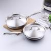 Stainless Steel Frying Pan Uncoated Non-Stick  Pot Kitchen Cookware Saucepan with Long Handle