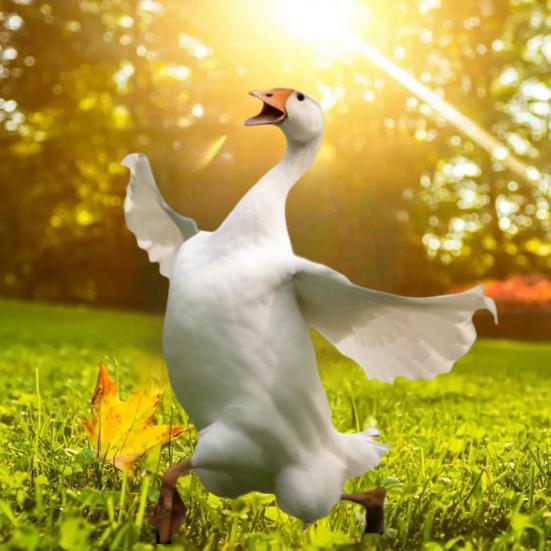 Bílá husa zahradní kolík akrylový 2D kolík na trávník vtipná husa kolík venkovní dekorace na terasu zadní dvorek