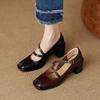 Fashion Hot Selling Women's High Heels Square Toe Buckle Designer Women's Shoes 2025 Fashion Winter Block Heel Mary Jane Shoes Zapatos
