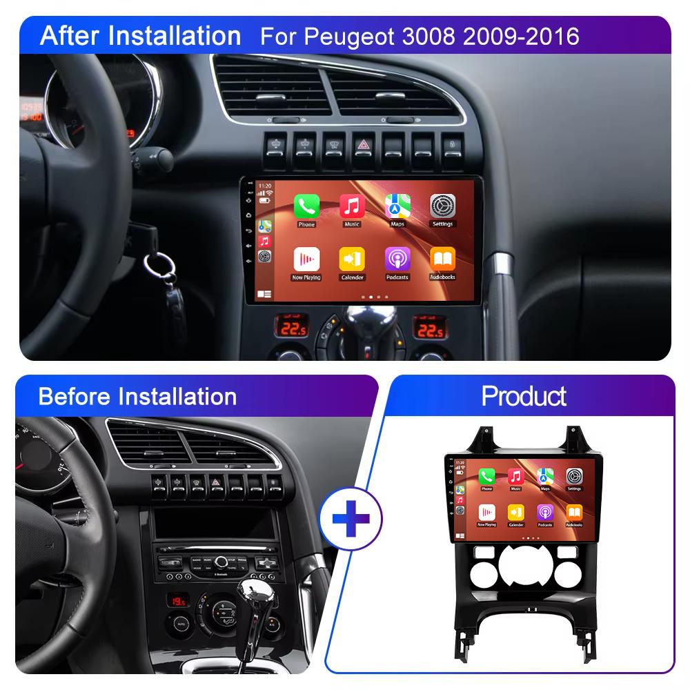 Android 2K Autoradio Für Peugeot 3008 2009 2010-2015 Video-Multimedia-Player Navigation Stereo GPS 4G Carplay Autoradio