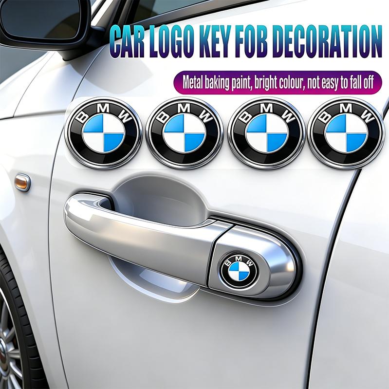 BBIG5 2/5/10Pcs Car Badge Emblem Sticker Auto Control Key Logo Accessories For BMW X1 X2 X3 X5 X4 X6 X7 iX3 F20 F10 F07 E70 E46 E90 E9