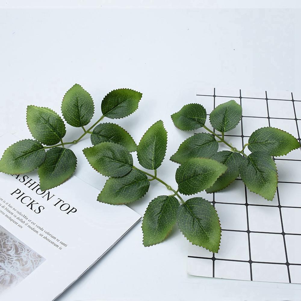 Christmas Wreaths Home Decoration Green Leaf Fake Plants Bridal Accessories Artificial Rose Leaves