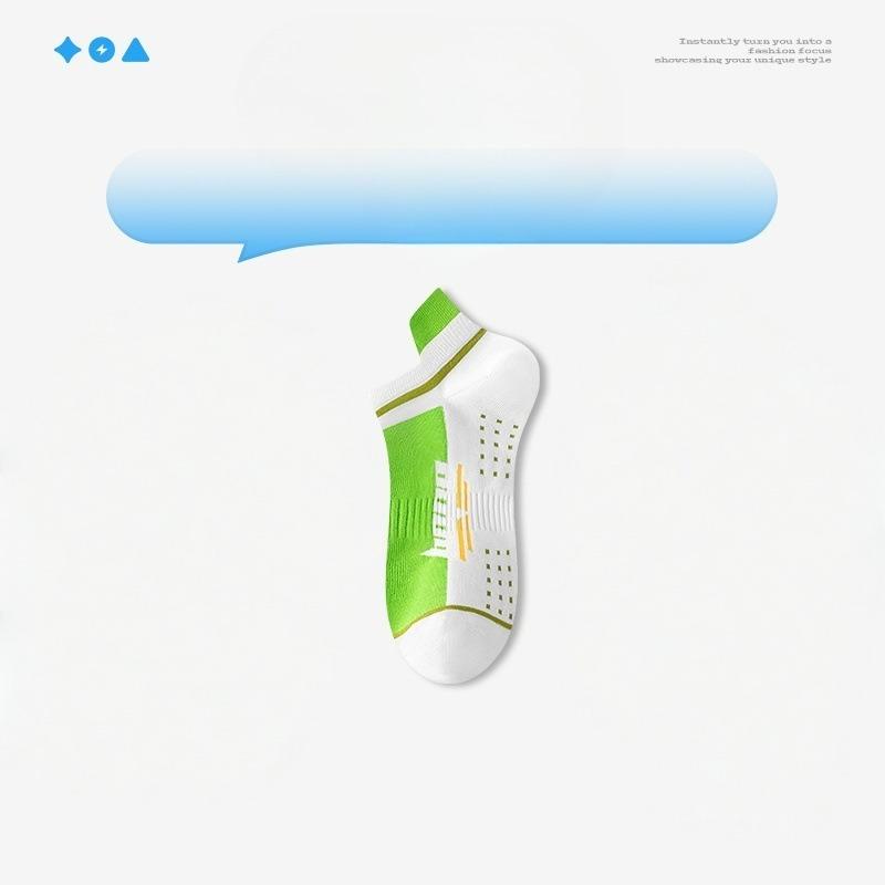 

Мужские летние тонкие хлопковые дезодорирующие влагоотводящие дышащие спортивные носки 1 pair зелёный/белый