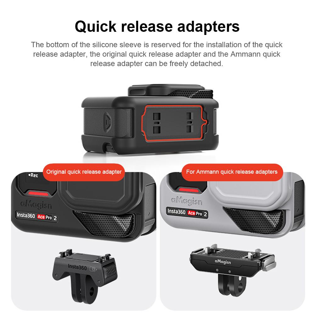 Für Insta360 Ace Pro 2 Silikon-Schutzhülle Stoßfeste Weiche Silikonhülle Silikonhülle/Anti-Verlust-Band/Nackengurt/Objektivkappe