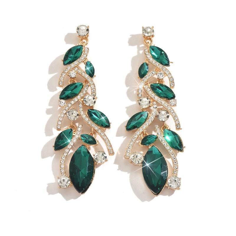 Elegante Statement-Ohrringe mit vollem Strassbesatz für Damen, Legierung, Geometrisch, Hängend, Hochzeitsfeier Schmuck