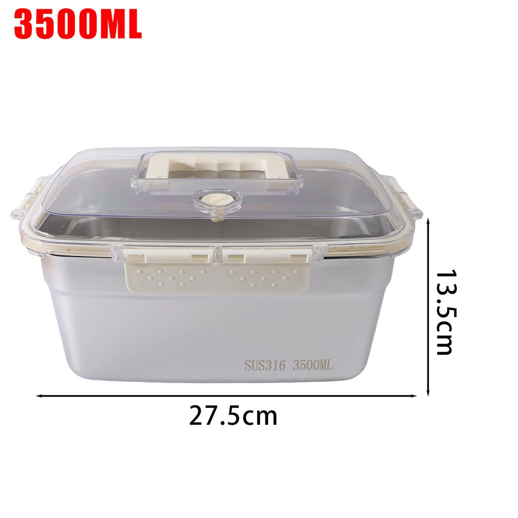 Fresh-keeping Lunch Box with Handle Stainless Steel Leak-proof Bento Bowl Kitchen Dining Storage Containers Camping Food Boxes