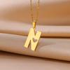 Stainless Steel Heart Initial Letter Necklace for Women Gold Plated Alphabet Pendant Necklaces Vintage Waterproof Jewelry Gifts