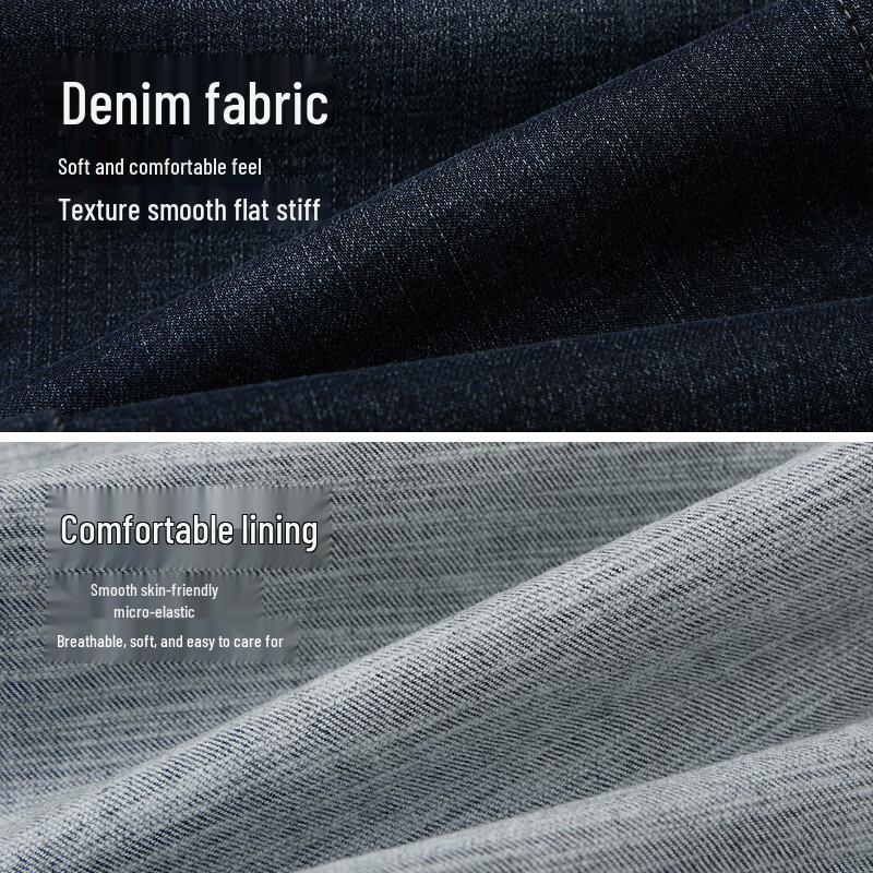 HLA Men's Mid-Waist Light Business Denim Jeans