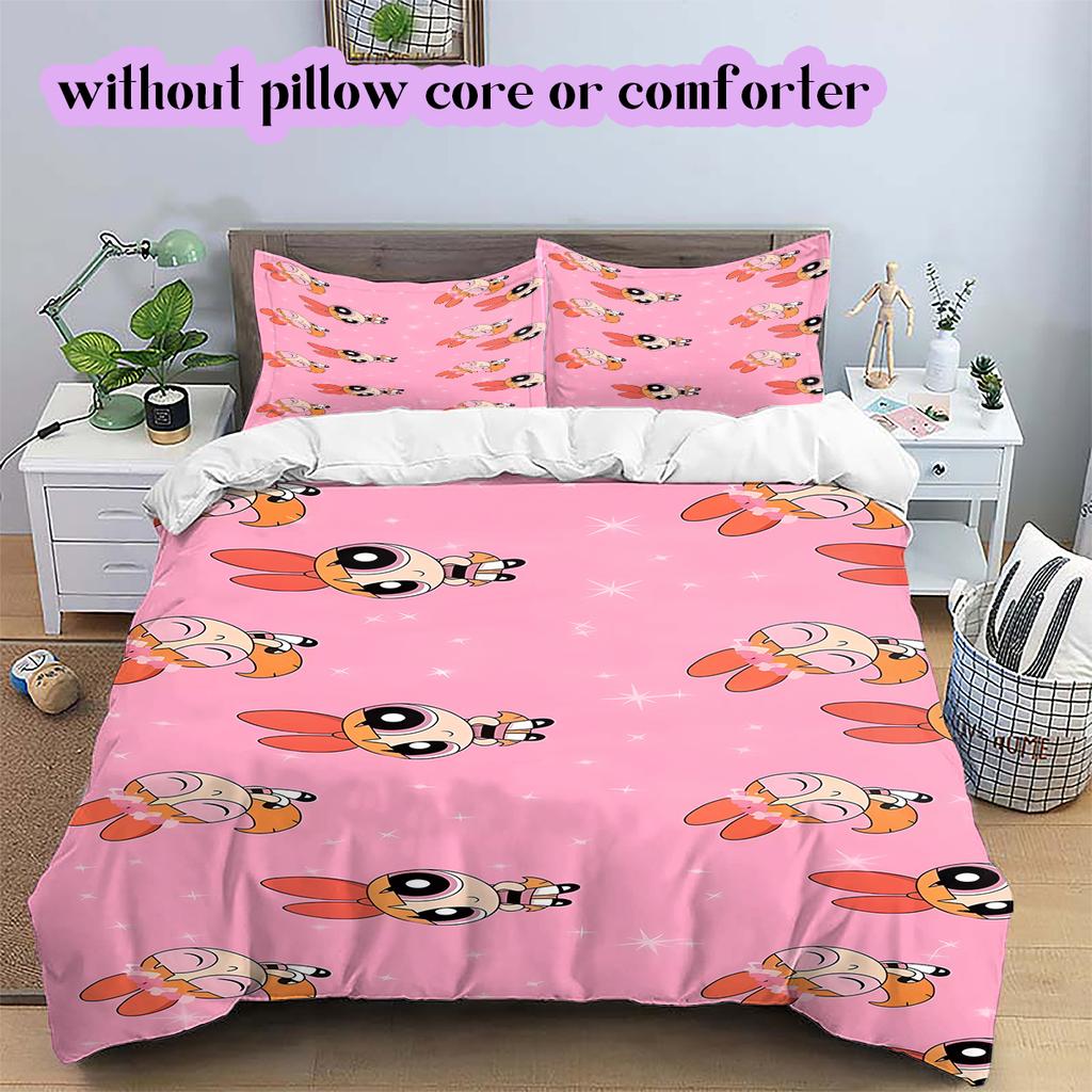 Cartoon characters Pattern Bedding Quilt Set Quilt Cover Pillowcase Home Decoration Birthday Gift (1 * duvet cover + 2 * pillowcase, without core)