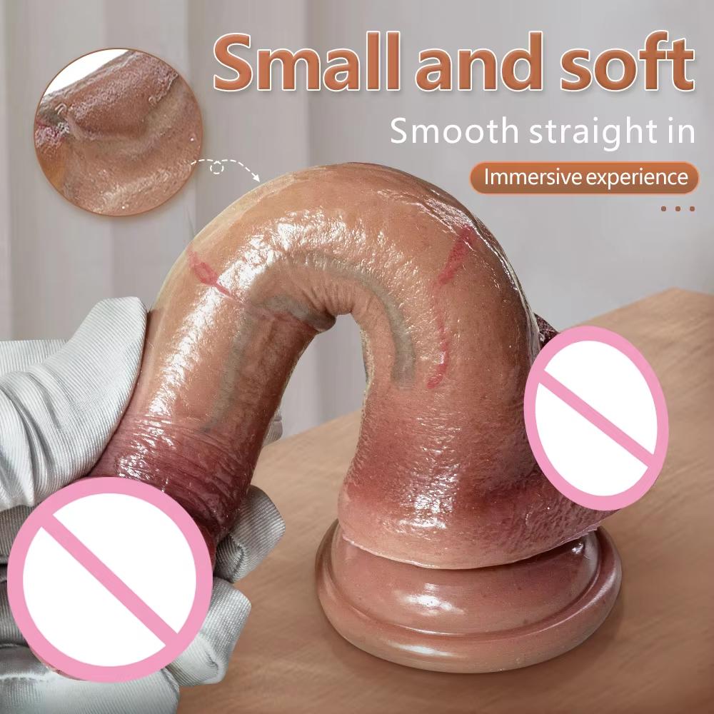 19cm Dildo Butt Plug Realistic Dildo G Spot Clitoris Stimulator Skin Feel Small Penis Silicone Suction Cup Dick Gay Anal Sex Toys Men Women Beginner