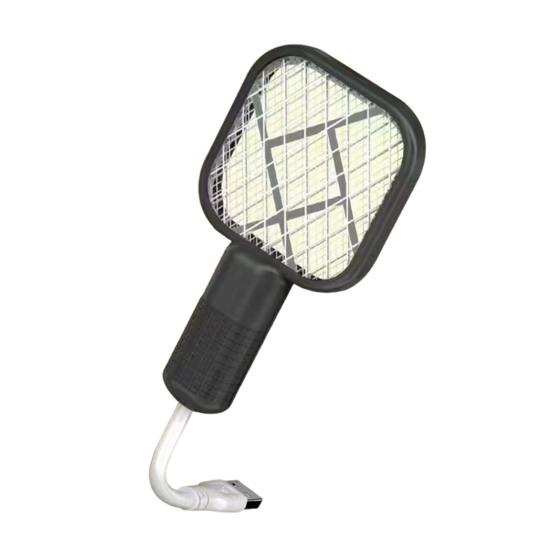 Mini USB Electric Fly Swatter 3000V Portable Travel Lightweight Indoor Outdoor Gnats Trap UV Lamp Automatic Fly Zapper Racket