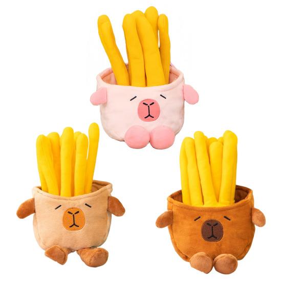 Capybara French Fries Plush Toy Adorable Food-Animal Stuffed Animal Soft Hugging Pillow for Kids Adults