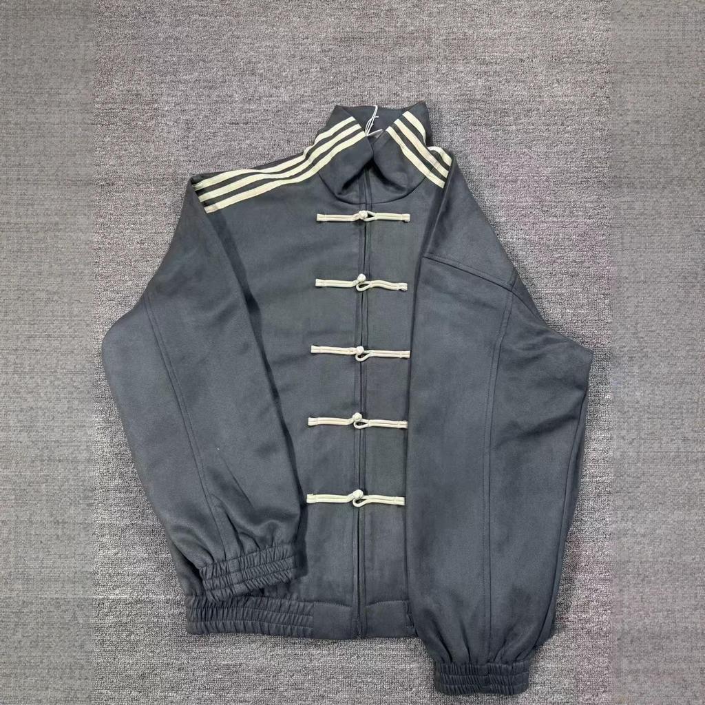 Męska chińska kurtka Tang z kołnierzem stójką i guzikami-żabkami - Projekt na Nowy Rok i Święto Wiosny