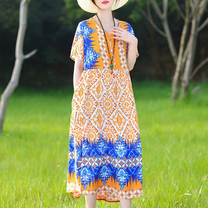 

Элегантные длинные платья с рукавами больших размеров, повседневное свободное винтажное платье для женщин, летняя винтажная одежда 5XL