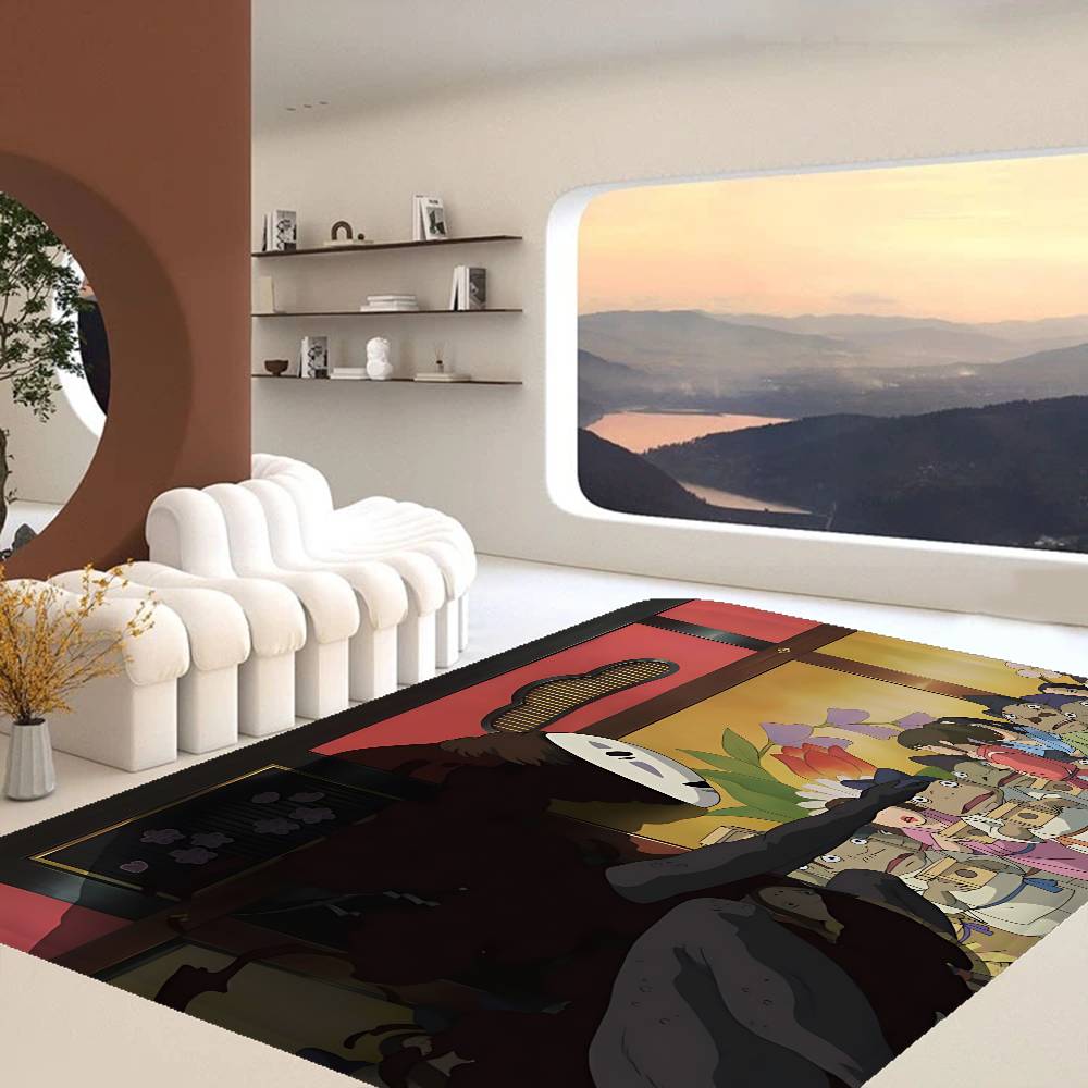 Tappetino Studio Ghibli No Face S-La Città Incantata Tappetino per Porta Decorazione Stanza Camera da Letto Balcone Tappetino Antiscivolo Tappetino per Ingresso Soggiorno Tappeto