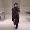 Women's Checkered Shirt with Knot Front Detail In Black and White